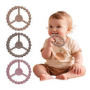 3 Pack Baby Teething Toys 3-6 Months, Silicone Ring Teethers for Babies 6-12 Months, Freezer Safe Chew Toy with Textured Grip for Boys Girls Teething Relief, Infant Easter Gift (Clay DustyRose Brown) by TinyTreasures Baby Boutique