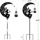 Solar Angel Garden Outdoor Stake Holding Solar Lantern Outdoor Decor Metal Large Angel Sitting Moon Silhouette Stakes for Garden Lawn Patio or Courtyard by GreenHaven Gardens