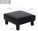 Joveco Small Footstool Ottoman, PU Leather Square Upholstered Footrest with Plastic Legs, Under Desk Foot Stools for Living Room Bedroom Office, Black by CozyNest Decor