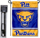 College Flags & Banners Co. Pittsburgh Panthers Garden Flag with Stand Holder by GreenHaven Gardens