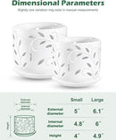 EFISPSS Orchid Pot with Holes, 5+6Inch Ceramic Plant Pots with Drainage Holes and Tray, Promoting Air Circulation and Drainage, Indoor/Outdoor White Flower Pots by GreenHaven Gardens