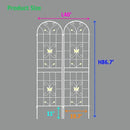 2 Pack Metal Garden Trellis 86.7" Black Fence Rustproof Garden Trellis for Climbing Plants Support Roses Flower Outdoor Lawn, Cream White by GreenHaven Gardens