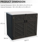 KINYING Larger Outdoor Storage Shed Weather Resistance, Resin Sheds & Outdoor Storage for Garden, Patios, Backyards, 48 Cu.Ft Tool Shed for Garbage Cans, Lawn Mower, Garden Tools,Black by GreenHaven Gardens