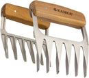 KANKA Grill Meat Shredder Claws - 5X Thicker Professional Stainless Steel BBQ Claws for Effortless Shredding and Cutting of Pulled Pork, Chicken, Turkey, Beef - Set of 2 with Durable Wood Handles by GreenHaven Gardens