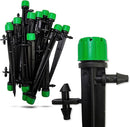 (100-PACK) - 1/4" Inch 360 Degree Drip Emitter On 6" Stake Sprayer Adjustable Flow 0-20 GPH, Fits 1/4 (4-6mm) Irrigation Tubing - Micro Bubbler Drippers for Drip Irrigation (25 Pack Dripper on Stake) by GreenHaven Gardens