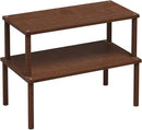 Cabinet Organizer Shelf(Set of 2),Kitchen Counter Shelves,Bamboo Spice Rack Countertop and Cabinet,Stackable Expandable,Large(Brown) by CozyNest Decor