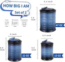Nihow Food Storage Jar Sets: Ceramic Container with Air Tight Lid for Flour/Sugar/Rice/Coffee/Cookies/Candy - Seal Damp-proof Canister for The Kitchen - Set of 3 （Blue & Black） by CozyNest Decor