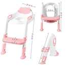 Potty Training Seat with Step Stool Ladder, SKYROKU Potty Training Toilet for Kids Boys Girls Toddlers - Comfortable Safe Potty Seat with Anti-Slip Pads Ladder Pink by TinyTreasures Baby Boutique