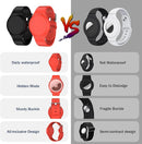 R-fun Waterproof for Air Tag Bracelets [2 Pack] Compatible with Apple Air Tag Finders with Soft Silicone,Anti Lost GPS Item Finders Case Cover,Black/Red by TinyTreasures Baby Boutique