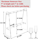 Tosnail 2-Tier Champagne Flute Glass Holder Stand, 10 Slots Champagne Flute Tabletop Stemware Hanging Display Rack for Party, Fits Up to 9 Inch Glasses by CozyNest Decor