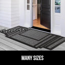 GORILLA GRIP 100% Waterproof All-Season WeatherMax Doormat, 34x58, US Designed Natural Rubber, Stain and Fade Resistant, Low Profile Indoor Outdoor Door Mats, Easy Clean Patio Mat, Steel Chevron by CozyNest Decor