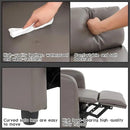 BestMassage | Recliner Chair | No Massage Function | Pu Grey | with Lumbar Support, Adjustable Push Back, Wide Armrests, Footrest & Padded Seat | Easy Assembly | for Living Room, Home Theatre by CozyNest Decor