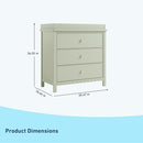 Graco Sasha 3-Drawer Chest with Changing Table Topper (Sage) – GREENGUARD Gold Certified, Nursery Bedroom Wood Chest with Spacious Storage, Interlocking Drawer System, Pre-Installed Tracks by TinyTreasures Baby Boutique