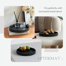 Decorative Tray for Coffee Table, Living Room, Side Table, 2 Packs 11" Black Round Concrete Home Decor Serving Trays for Accent Table, Console Table by CozyNest Decor