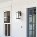 mirrea 11" Classic Outdoor Wall Sconce 1 Light in Matte Gray Rectangular Metal Frame and Clear Glass Shade Waterproof Porch Light Patio Light Pack of 2 by CozyNest Decor