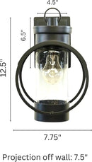 Muskoka Lifestyle Products Black Outdoor Weatherproof Wall Sconce Light Fixture, Rustic Porch Light, Entryway Light, Outdoor Wall Sconce Lantern by CozyNest Decor