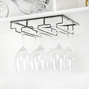 Wine Glass Rack - Under Cabinet Stemware Wine Glass Holder Glasses Storage Hanger Metal Organizer for Bar Kitchen Black by CozyNest Decor