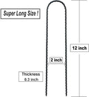 DTANX 12 Pack 12 Inch Rebar Stakes Heavy Duty Trampoline Anchors, Garden Stakes Tent Stakes Steel Ground Anchors, Black by CozyNest Decor