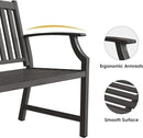 Grand patio 52" Farmhouse Outdoor Bench, Garden Benches with Rust Free Metal Powder Coated Frame and Aluminum Backrest, Faux Wood Grain Finish Frame Patio Bench for Front Porch, Weathered Grey by GreenHaven Gardens