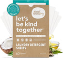 Kind Laundry Detergent Sheets with Stain-Fighting Enzymes - Plant Powered Eco-Friendly Laundry Soap Sheets - Home or Travel Laundry Detergent Fragrance Free, 60 Loads (Mom's Choice Award Winner) by TinyTreasures Baby Boutique