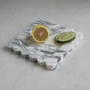 Natural Luxury Marble Tray with Scalloped Edge, Handmade Square Decorative Tray, Catch All Tray for Counter, Dresser, Nightstand and Home Décor (Arabescato Calacatta) by CozyNest Decor