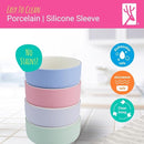 Elk and Friends Kids Porcelain Bowls with Silicone Suction Sleeve | Kids/Toddler/Baby Feeding | Microwave & Dishwasher Safe | Non slip | Cereal/Soup/Snack Dishes & Dinnerware by TinyTreasures Baby Boutique