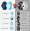 R-fun Waterproof for Air Tag Bracelets [2 Pack] Compatible with Apple Air Tag Finders with Soft Silicone,Anti Lost GPS Item Finders Case Cover,Night Blue/Glow Blue by TinyTreasures Baby Boutique