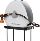 Giraffe Tools Ground Mounted Retractable Hose Reel 1/2 Inch x 82FT, Heavy Duty Automatic Rewind Garden Hose Reel, with Flexible Swivel Base for Lawn, Concrete Floor by GreenHaven Gardens