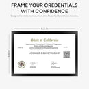 Homeforia 5.5 x 8.5 Business License Frame Black, High End Metal 5.5x8.5 Certificate Frames, 8.5x5.5 Document Frames for Wall or Tabletop, 5.5 by 8.5 Picture Frames, Tempered Glass, Wall Kit, Set of 1 by CozyNest Decor