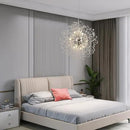 Modern Farmhouse Chandelier, Sputnik Crystal Beaded Pendant Lamp, Round Sunflower Chrome Hanging Light Fixtures for Dining Room Foyer Bedroom Kitchen Island (Chrome 12Lights) by CozyNest Decor