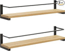 OROPY Spice Rack Wall Mounted, Rustic Wood Hanging Rack for Over The Stove, Kitchen Wall, 2 Pack by CozyNest Decor