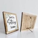 Rustic Wooden “Let’s Stay Home” Sign – Wooden Plaques Sign Table Decor, Shelf or Desk Decor, Farmhouse Living Room and Family Room Decoration, Cozy Home Accent and Housewarming Gift by CozyNest Decor