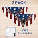 FLAGWIX American Flag Patriotic Eagle American Non-Pleated Fan Flag TPT1636F, 3x6 ft, 2 Pack Suitable for Outdoor and Indoor by GreenHaven Gardens