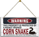 Warning Sign, Corn Snake Warning Wood Plaque Sign, Funny Door Signs, Decorative Wood Hanging Suspension Plaque, Farmhouse Wooden Wall Decor, Outdoor Hanging Wooden Signs by CozyNest Decor