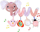Car Seat Toys, Baby Stroller Toys Infant Spiral Hanging Toys for Crib Bar Bassinet Stroller Car Seat Mobile, Early Development Toys for Newborn Baby Girls 0 3 6 12 Months -Pink Elephant by TinyTreasures Baby Boutique