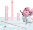 Soprano Recorder Instrument for Kids Beginners Student German Fingering C Key Recorder Instrument 3 Piece with Cleaning Rod and Bag Fingering Chart（Pink） by TinyTreasures Baby Boutique