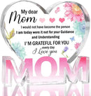 Mothers Day Gifts Best Mom Gifts -Gifts for Mom from Daughter Son - Best Mom Ever Gifts Unique Mother Birthday Acrylic Heart-Shaped Plaque Desk Decorations Present for Mom Christmas Anniversary by CozyNest Decor
