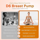 Upgraded Wearable Hands Free Breast Pump: D6 Portable Low Noise Breastfeeding Pumps with 3 Modes & 9 Levels & Memory Function | Leak-Proof Double-Seal Design | Strong Suction 15/17/21/25mm Flange by TinyTreasures Baby Boutique