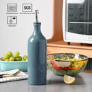 Sweejar Large Ceramic Olive Oil Dispenser Bottle, Opaque Oil Cruet Protects Oil to Reduce Oxidation, Suitable for Storage Oil, Vinegar, Soy Sauce & Other Liquids, Pack of 1, 24 Fl Oz (Fog Blue) by CozyNest Decor