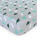 Crib Sheets for Boys or Girls 4 Pack, Baby Crib Sheets 52'' x 28'' for Standard Crib & Toddler Mattress, Soft and Breathable Material, Baby Crib Sheet Neutral, Grey Dinosaurs & Ocean by TinyTreasures Baby Boutique