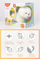 CU-MATE Plush Interactive Maltese Simulation Dog-Realistic Puppy Electronic Toy Dog with Walking/Barking/Wagging Tail/Talking-Like Real Robotic Present by TinyTreasures Baby Boutique