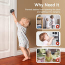 EUDEMON 4 Pack Updated Door Knob Cover Baby Safety Door Lock Childproof Safety Cover Door Handle Cover for Kids Safety (Clear-Black) by TinyTreasures Baby Boutique