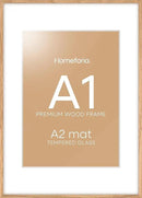Homeforia A1 Poster Frame Natural Wood, High End Oak 23.4 x 33.1 Large Wooden Picture Frames Matted to 16.5 by 23.4 for Photo, A1 Size Light Wood Frames with Mat A2, Tempered Glass, Wall Kit, Set of 1 by CozyNest Decor