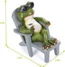 Little Frog Garden Statue with mini Patio Mushroom Solar Lights Outdoor Figurines Halloween Home Decor Fairy Garden Accessories Small Lawn Ornaments 4.5"x4.5"x2.6" by GreenHaven Gardens