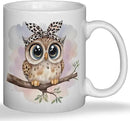 JINYO Coquette Leopard Bow Owl Mug, Cute Owl Coffee Cup, Gifts for Owls Lovers Women, Cute Wild Animal Ceramic Coffee Tea Mug 11 oz by CozyNest Decor