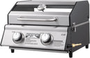 Monument Grills Clearview® 2-Burner Tabletop Propane Gas Grill with 1 Pound Tank Adapter(2 items) by GreenHaven Gardens
