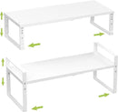 Expandable,Stackable Spice Rack,Seasoning Organizer and Storage,Spices Jar Racks for Cabinet,Countertop, Metal Pantry, Cupboard,Laundry Storages,Heavy Duty(2 PACKS/LARGE/WHITE) by CozyNest Decor
