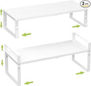 Expandable,Stackable Spice Rack,Seasoning Organizer and Storage,Spices Jar Racks for Cabinet,Countertop, Metal Pantry, Cupboard,Laundry Storages,Heavy Duty(2 Packs/Medium/White) by CozyNest Decor