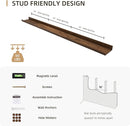 Picture Ledge Shelf, Wood Long Floating Shelves for Wall, Set of 2, 56 inch Picture Ledge Shelves, Photo Ledge Nursery Book Shelves Wall Mounted for Living Room Kids' Room Bedroom, Color Walnut by TinyTreasures Baby Boutique