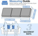 Large Backrest Cushion Covers Super Stretch Backrest Covers for 3 Cushion Couch Sofa, Couch Back Cushion Covers Featuring with Chenille Yarn (Softer Version, 3PC, Dark Grey) by CozyNest Decor